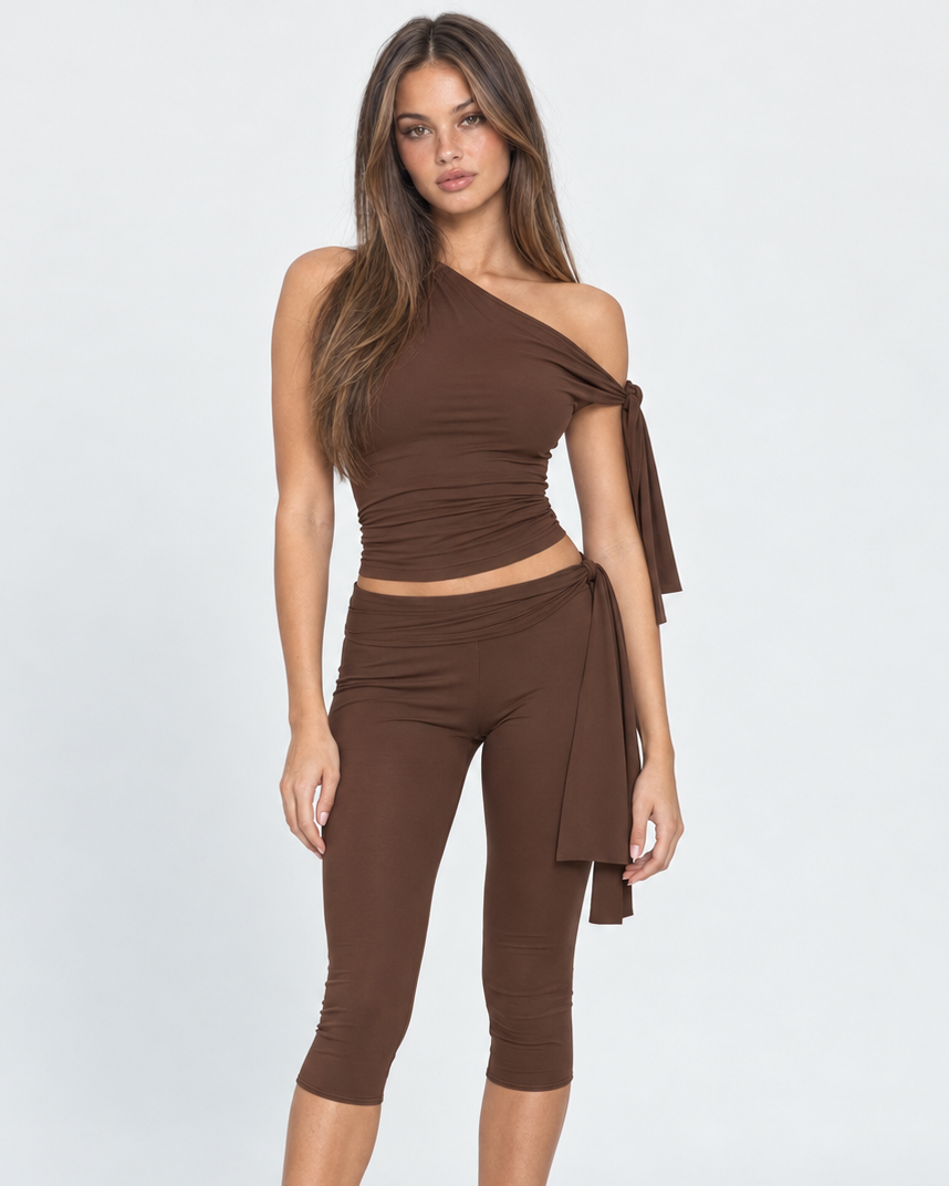 Conjunto de Um Ombro Safira da Noite