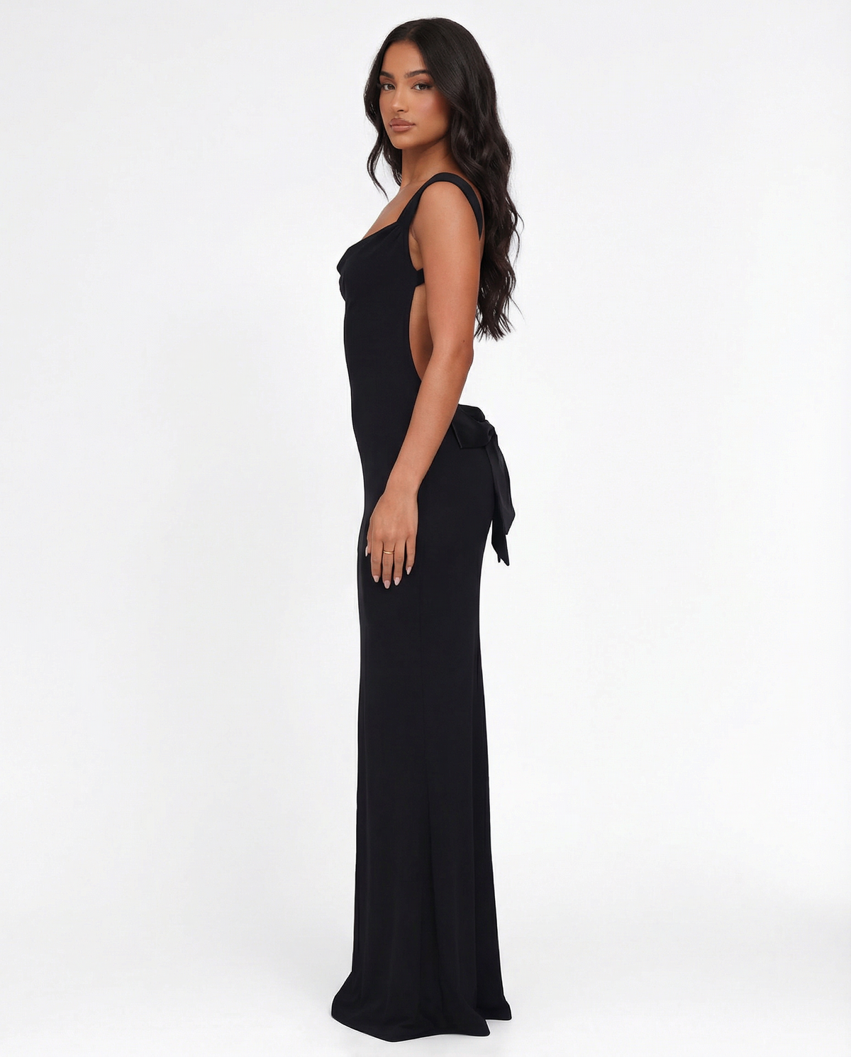 Vestido Longo com Costas Abertas Safira da Primavera