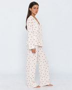 Pijama comprido com pequenos corações