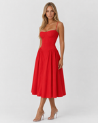 Vestido Midi com Corpete Jasmim da Brisa