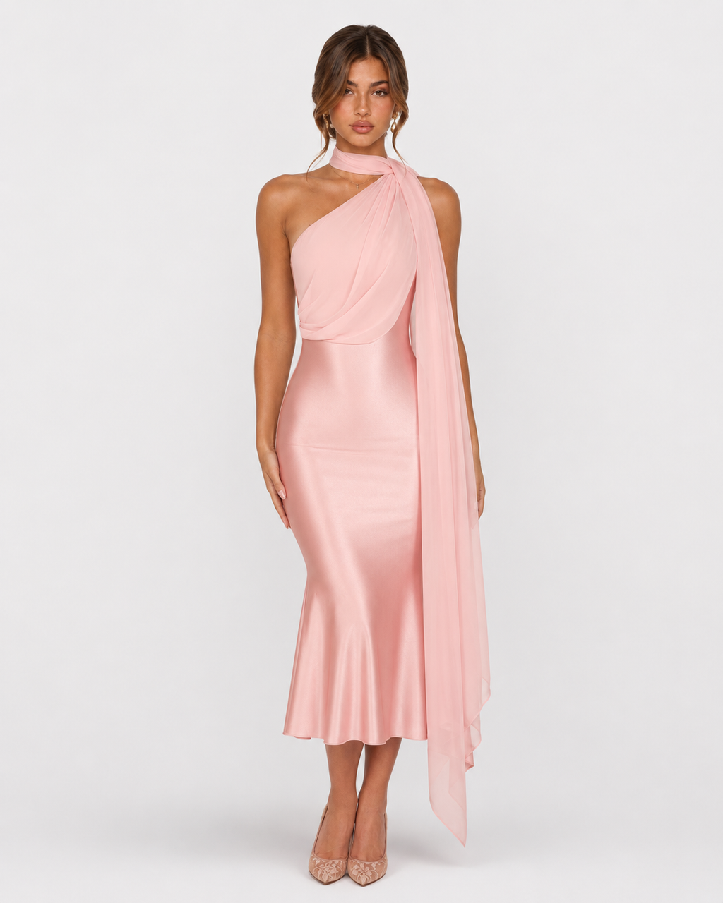 Vestido Midi em Cetim Seraphina