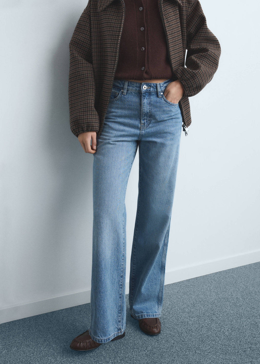 Jeans retos de cintura alta - Plano médio