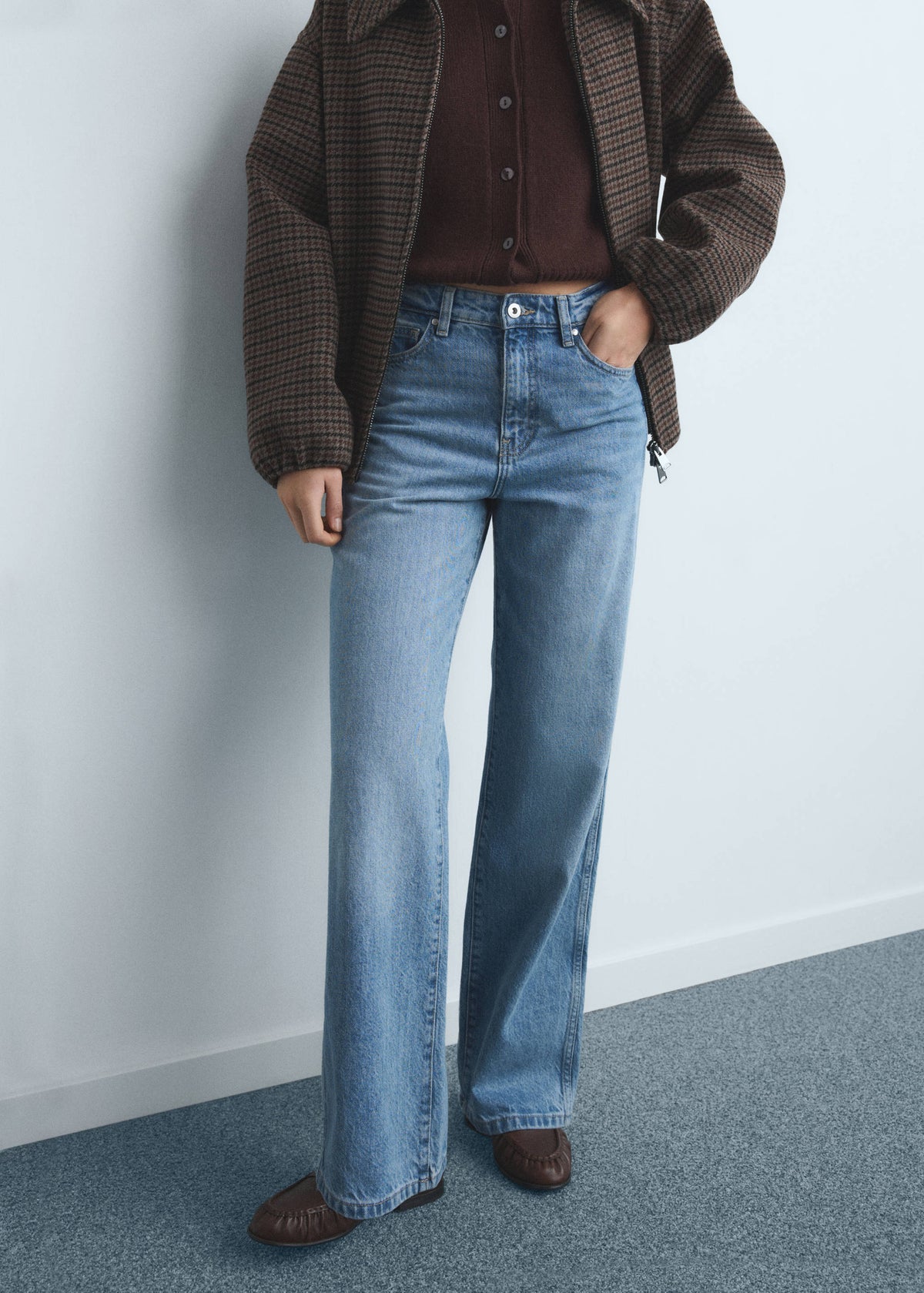 Jeans retos de cintura alta - Plano médio