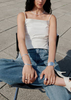 Jeans retos com cintura de altura média - Pormenor do artigo 2