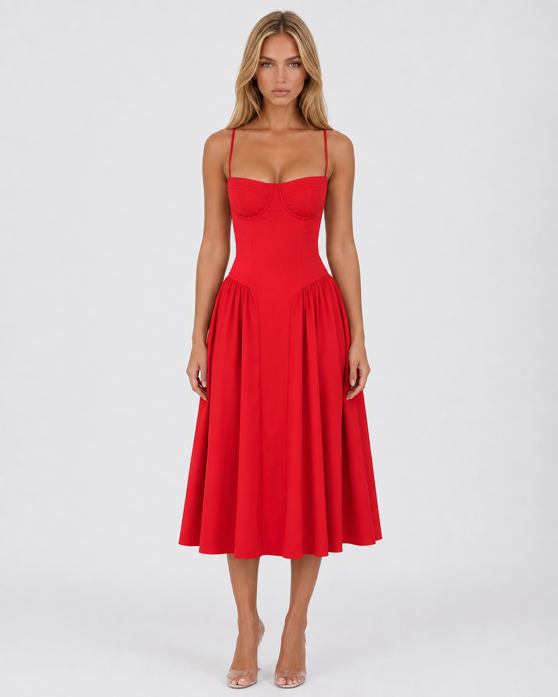 Vestido Midi com Corpete Jasmim da Brisa