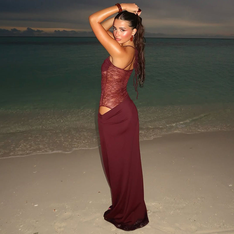 Vestido com Transparência em Renda