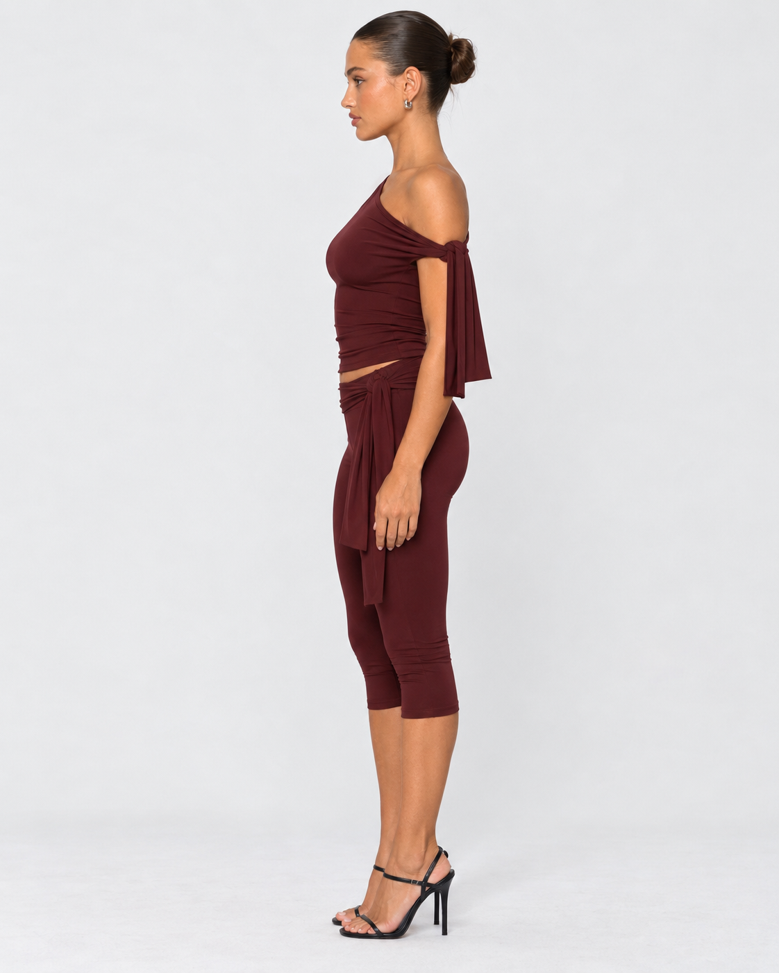 Conjunto de Um Ombro Safira da Noite