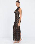 Vestido Longo de Renda Ajustado Terra do Mar