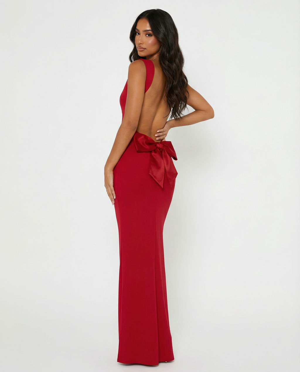 Vestido Longo com Costas Abertas Safira da Primavera