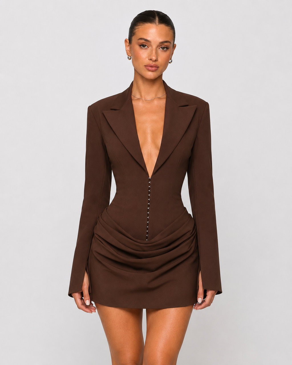 Vestido Curto de Corte Blazer
