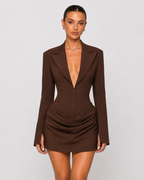 Vestido Curto de Corte Blazer