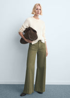 Calças de ganga wide leg com bolsos - Plano geral