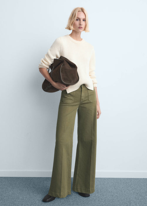 Calças de ganga wide leg com bolsos - Plano geral