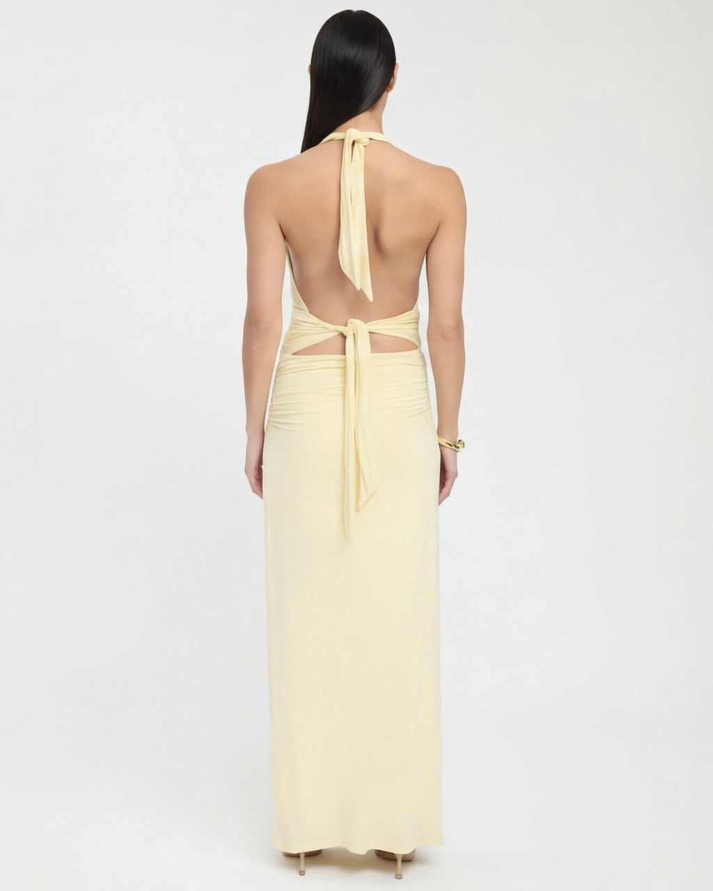 Vestido Longo com Alças ao Pescoço Riviera da Primavera
