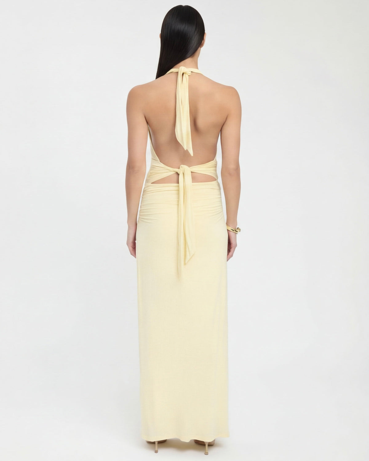Vestido Longo com Alças ao Pescoço Riviera da Primavera