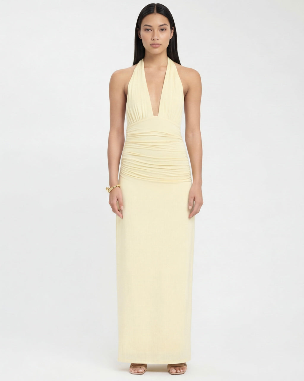 Vestido Longo com Alças ao Pescoço Riviera da Primavera