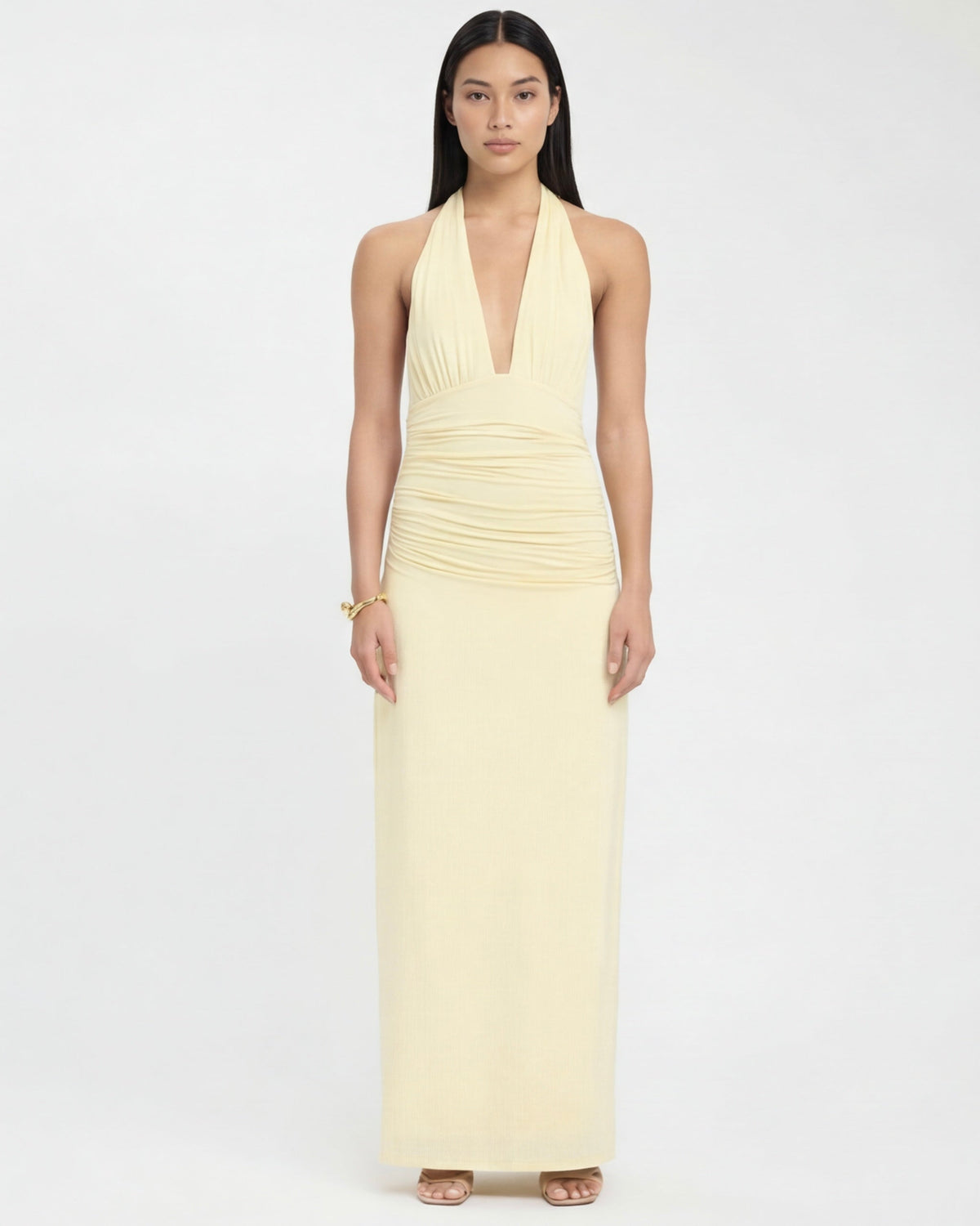 Vestido Longo com Alças ao Pescoço Riviera da Primavera