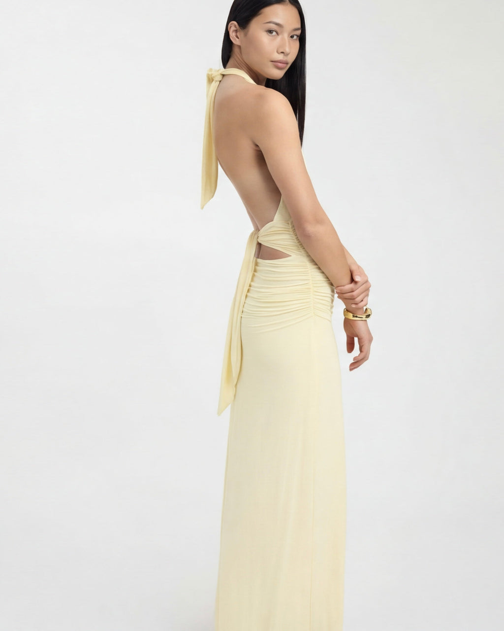Vestido Longo com Alças ao Pescoço Riviera da Primavera