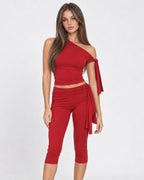 Conjunto de Um Ombro Safira da Noite