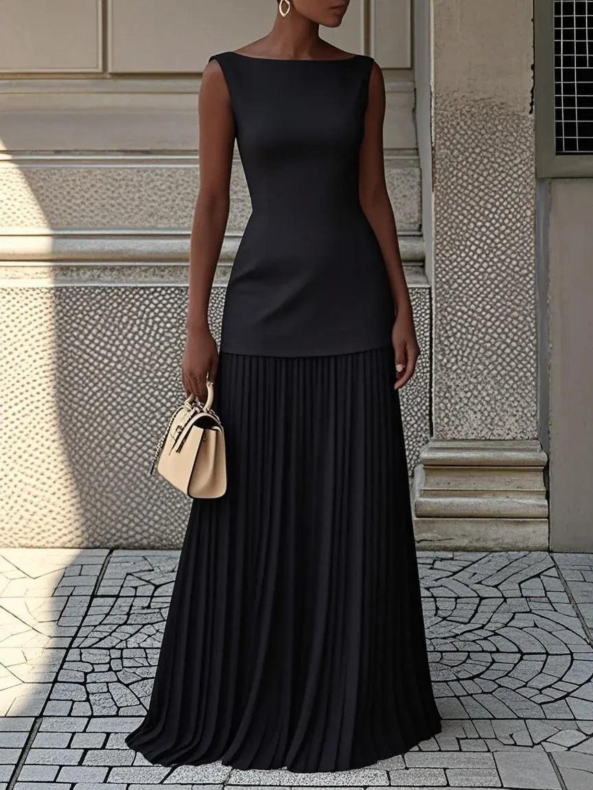 Vestido Longo Plissado Élysée