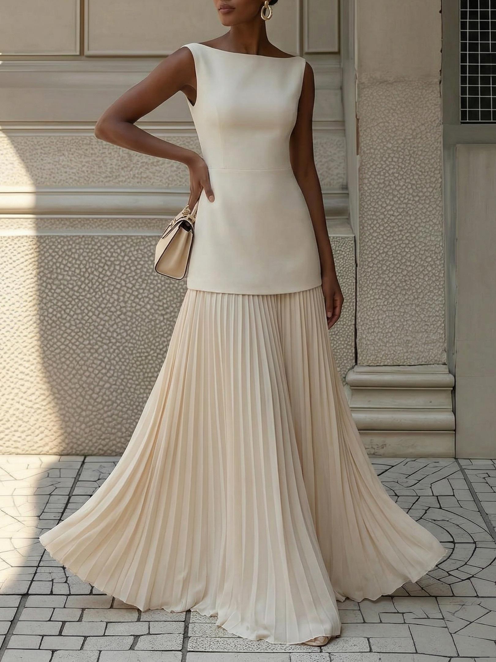 Vestido Longo Plissado Élysée
