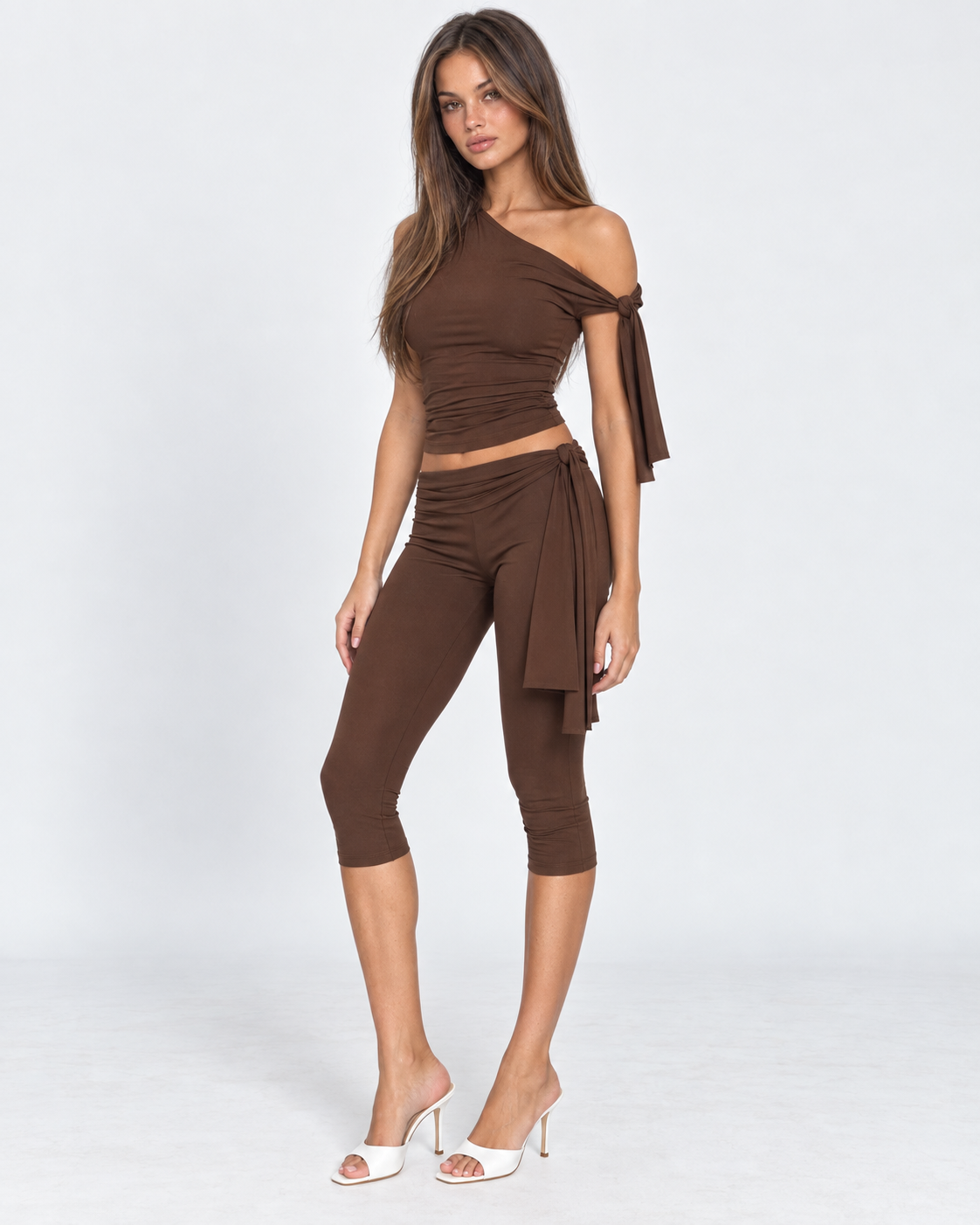 Conjunto de Um Ombro Safira da Noite
