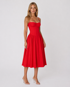 Vestido Midi com Corpete Jasmim da Brisa