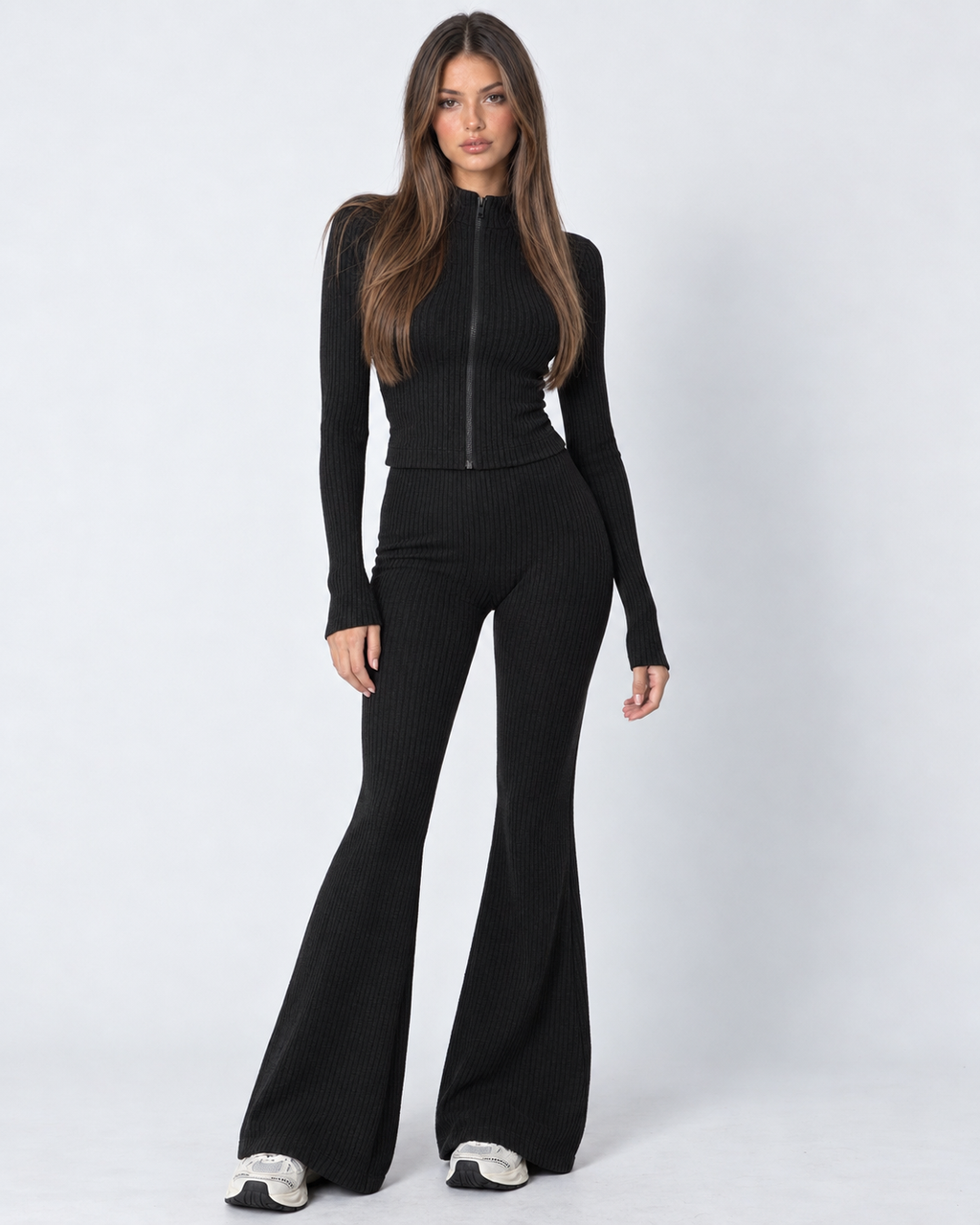 Conjunto Canelado Ajustado Cristal da Noite
