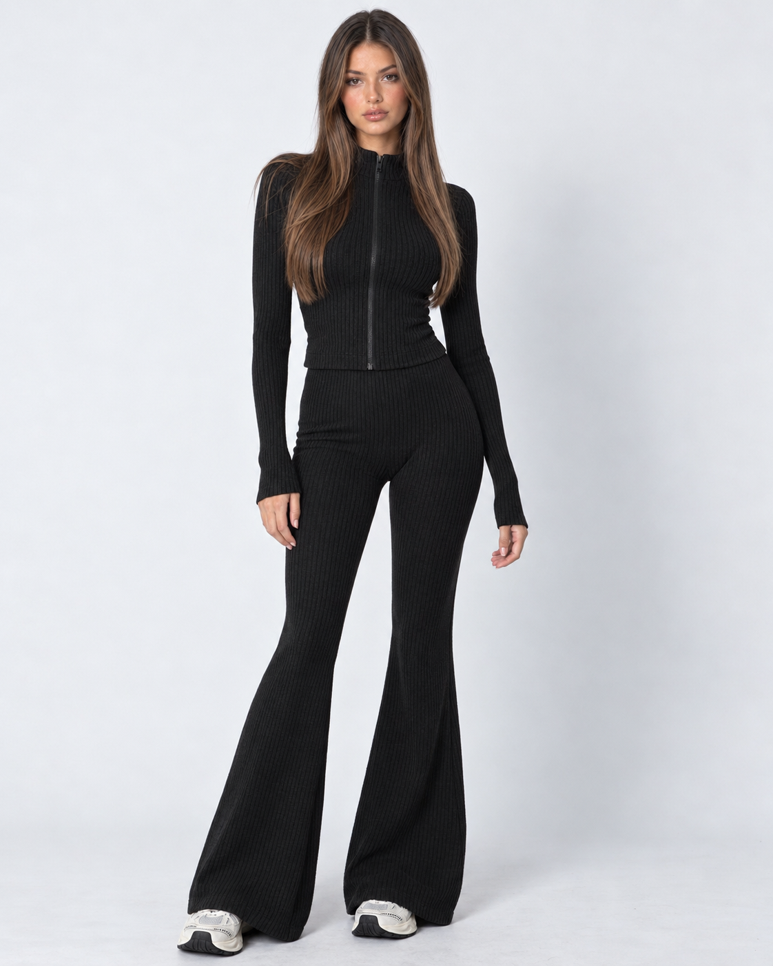 Conjunto Canelado Ajustado Cristal da Noite