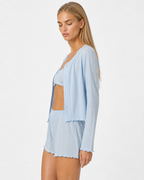 Conjunto de três peças em malha rendilhada