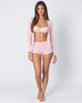 Conjunto de dormir floral de três peças