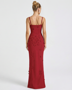 Vestido Longo Floral com Corpete Oliva da Primavera