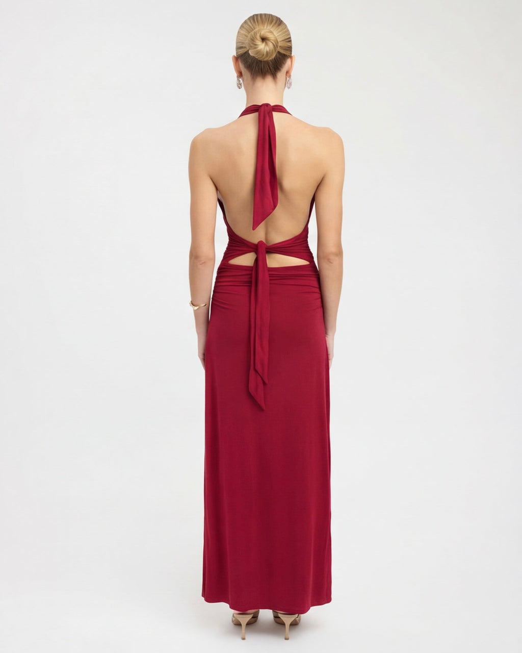 Vestido Longo com Alças ao Pescoço Riviera da Primavera