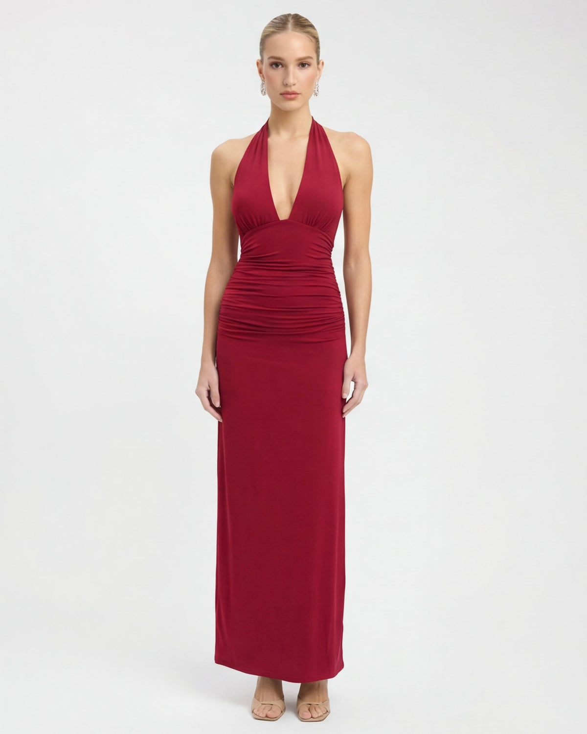 Vestido Longo com Alças ao Pescoço Riviera da Primavera