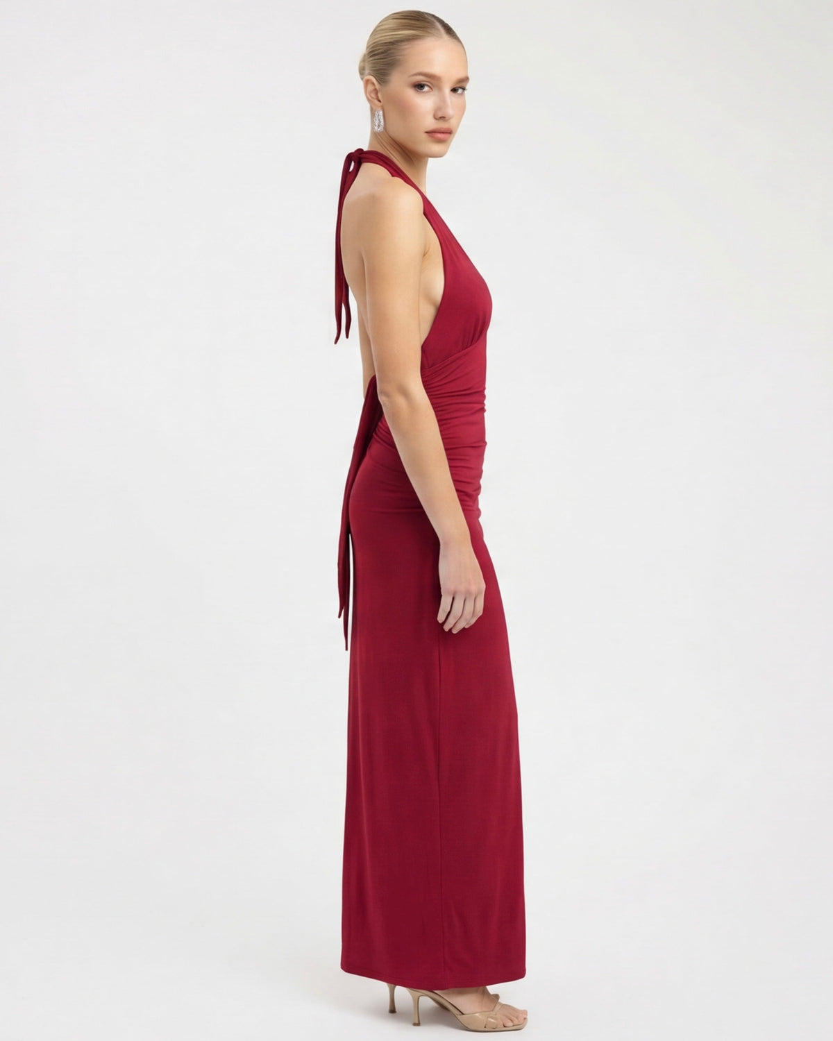 Vestido Longo com Alças ao Pescoço Riviera da Primavera