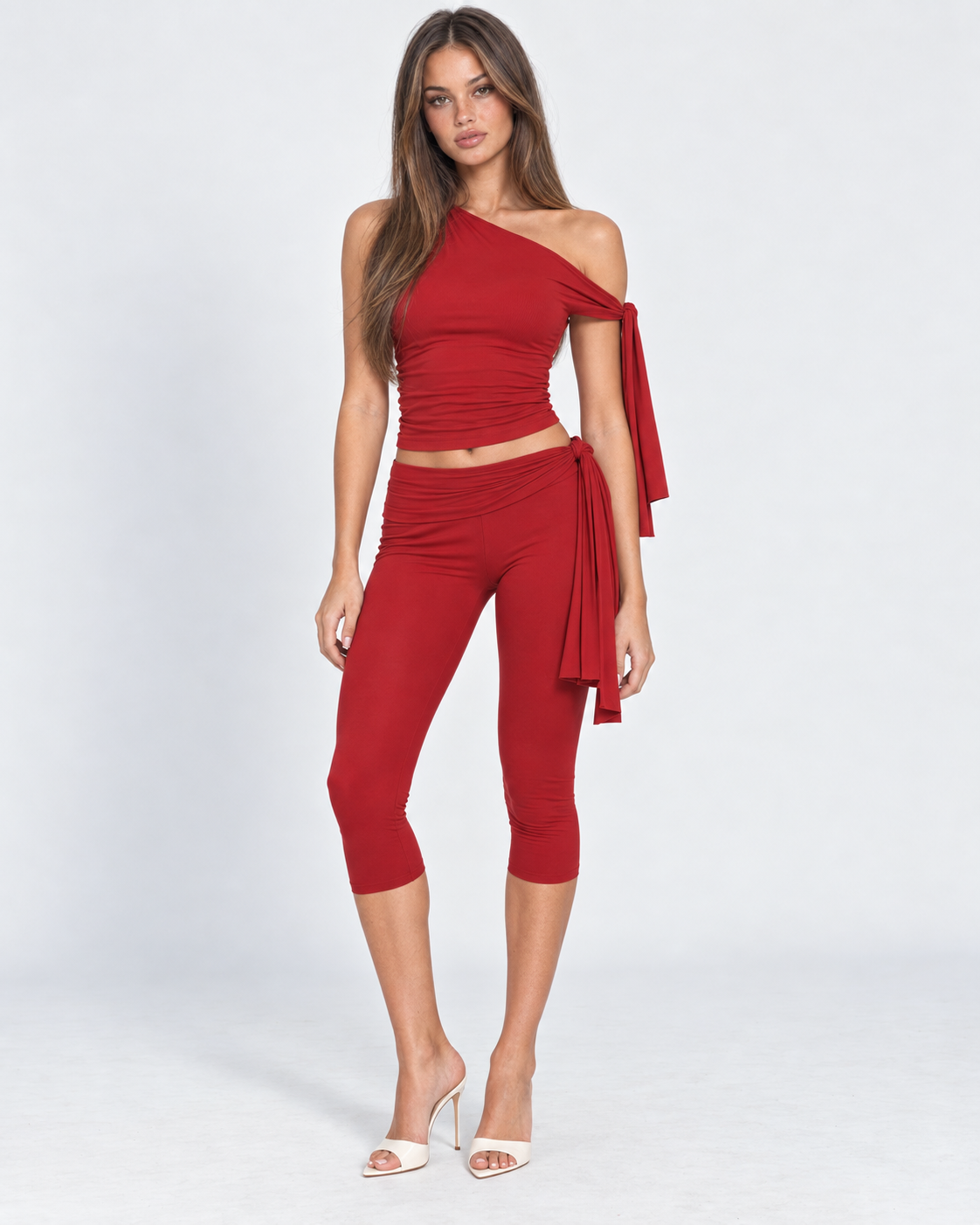 Conjunto de Um Ombro Safira da Noite