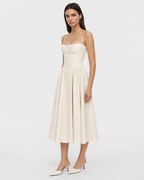 Vestido Midi com Corpete Jasmim da Brisa