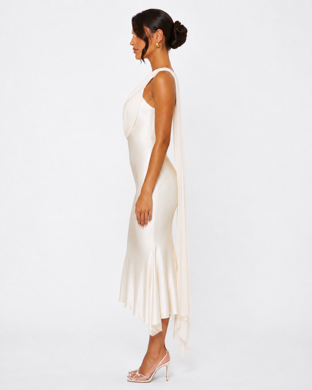 Vestido Midi em Cetim Seraphina