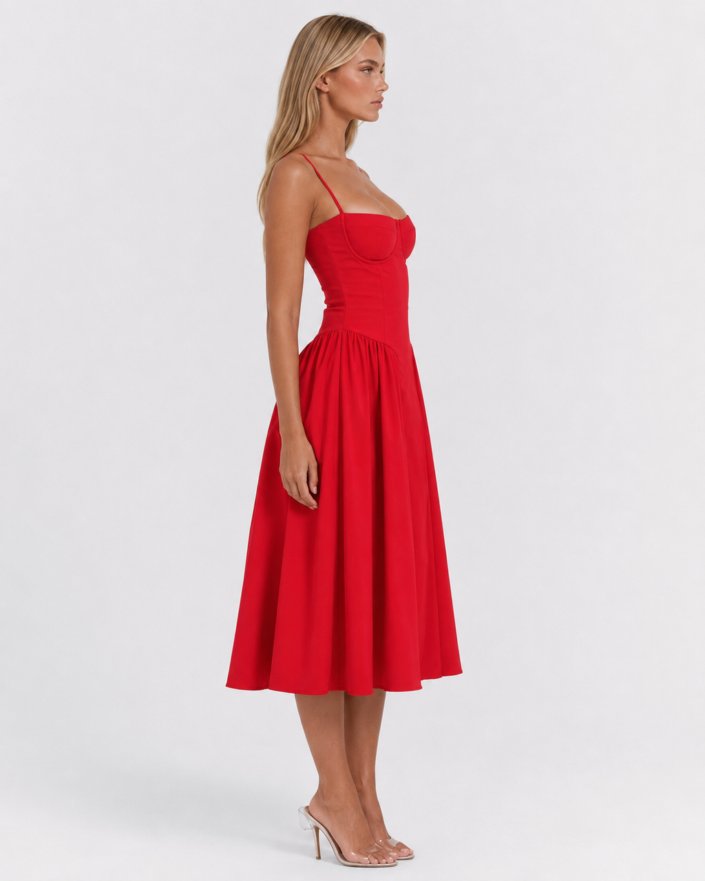 Vestido Midi com Corpete Jasmim da Brisa