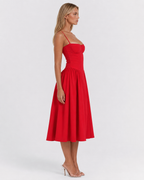 Vestido Midi com Corpete Jasmim da Brisa