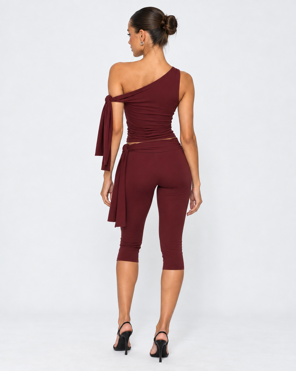 Conjunto de Um Ombro Safira da Noite