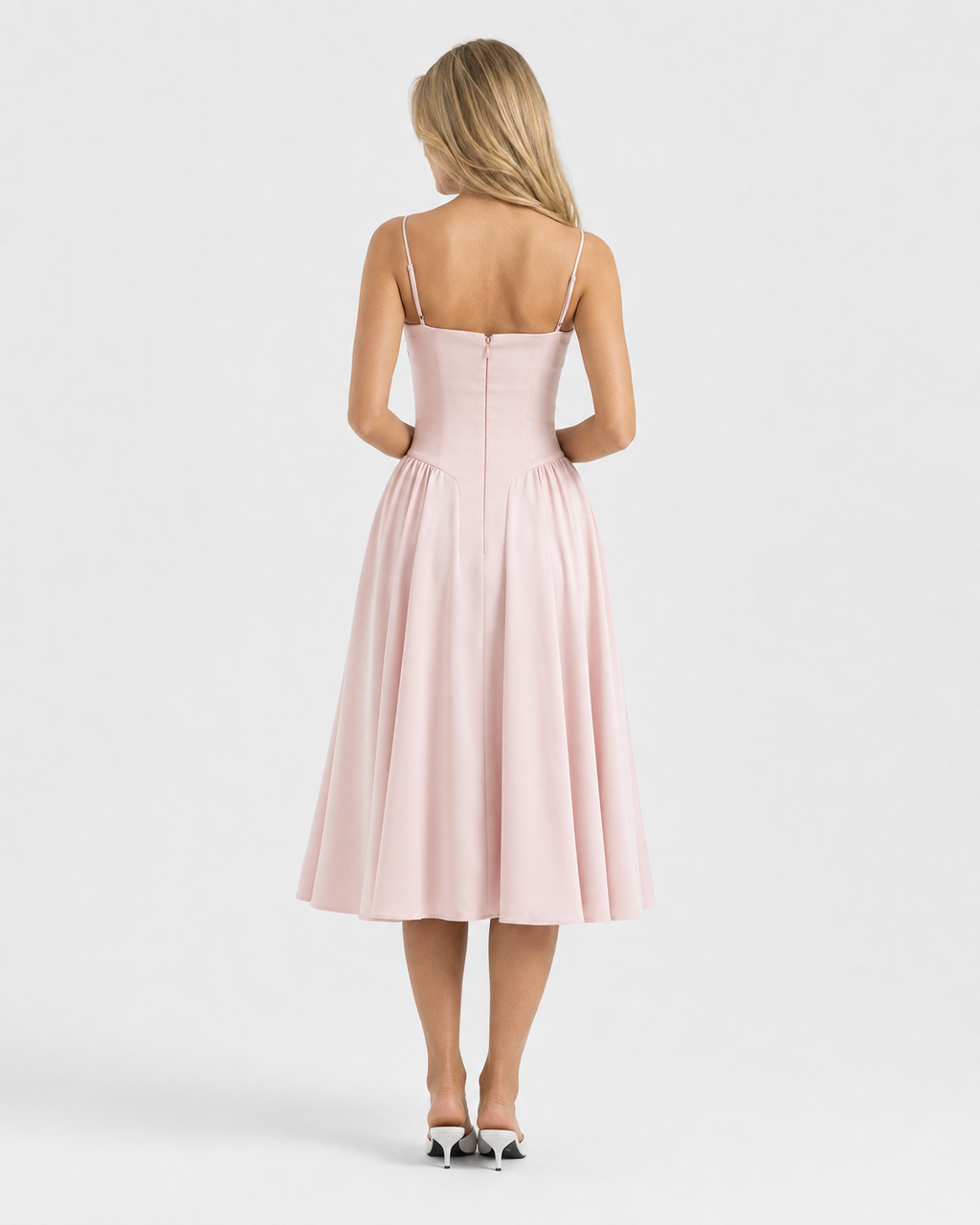 Vestido Midi com Corpete Jasmim da Brisa