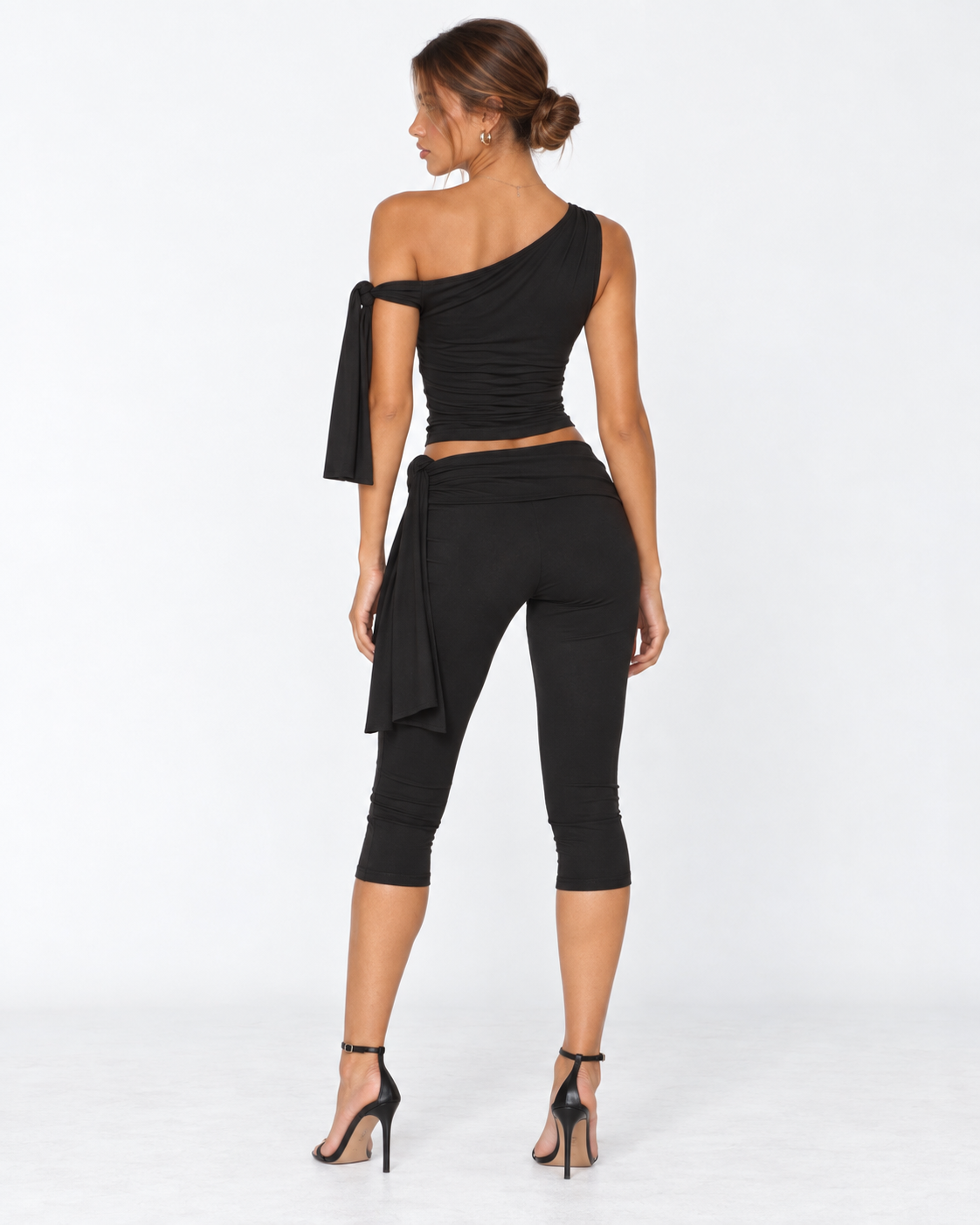 Conjunto de Um Ombro Safira da Noite
