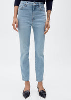 Calças de ganga Claudia slim fit e cropped - Plano médio