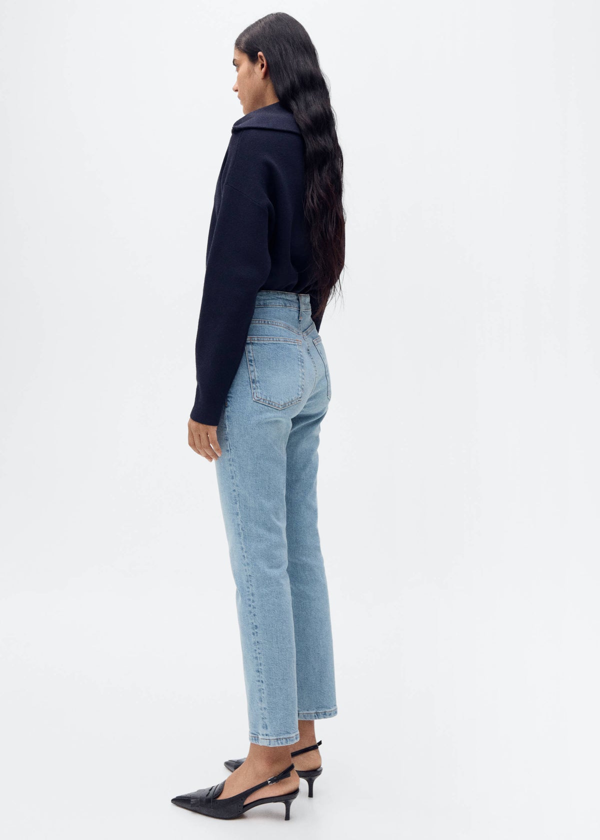 Calças de ganga Claudia slim fit e cropped - Verso do artigo