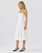 Vestido Midi com Corpete Jasmim da Brisa