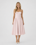 Vestido Midi com Corpete Jasmim da Brisa