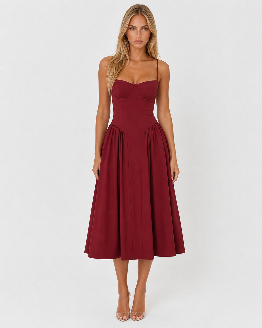 Vestido Midi com Corpete Jasmim da Brisa