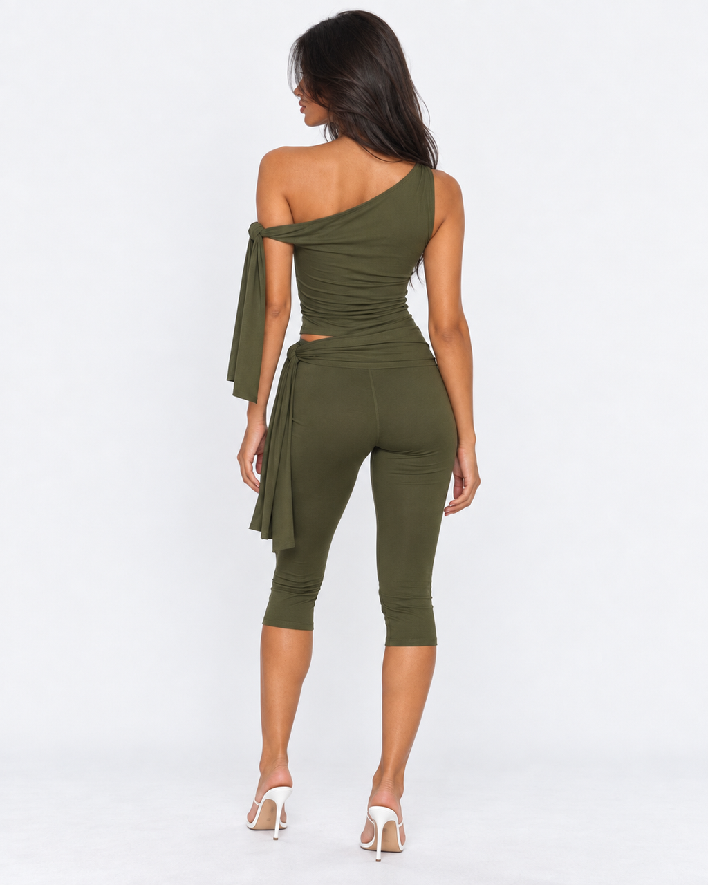 Conjunto de Um Ombro Safira da Noite
