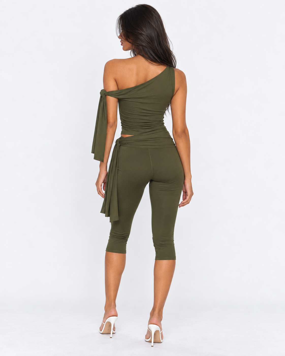 Conjunto de Um Ombro Safira da Noite